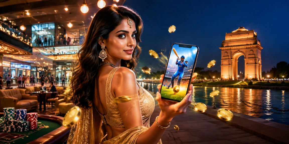 Casual cricket fan placing online deposit using mobile payment in Delhi